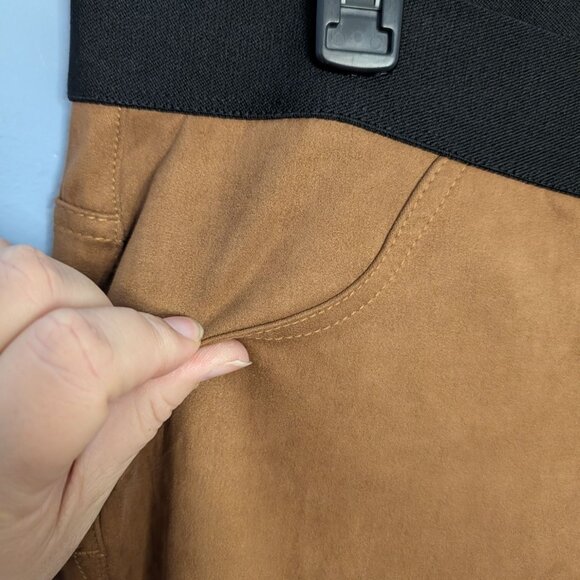 Karen Kane Womens Tan Faux Suede Pull-On Pants Back Pockets - Picture 6 of 16
